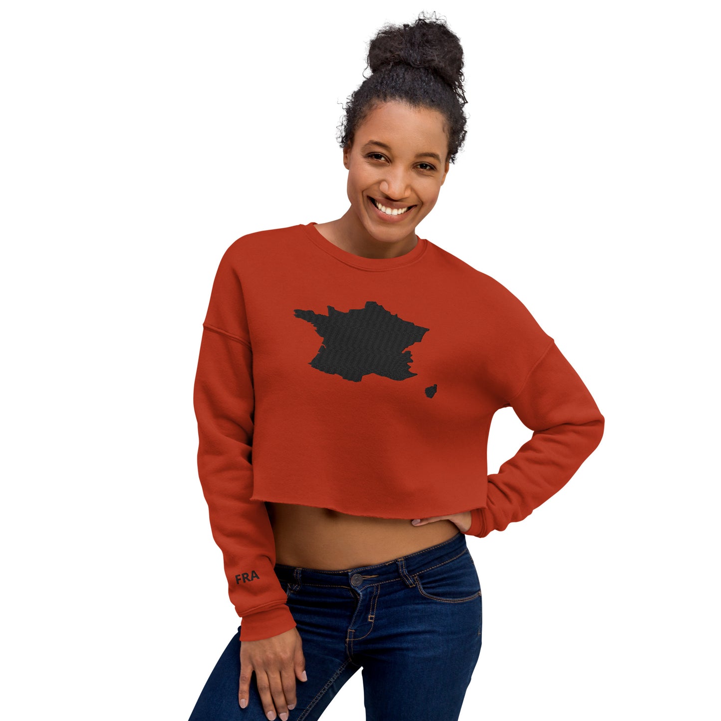 France Crop Sweatshirt (Embroidered)