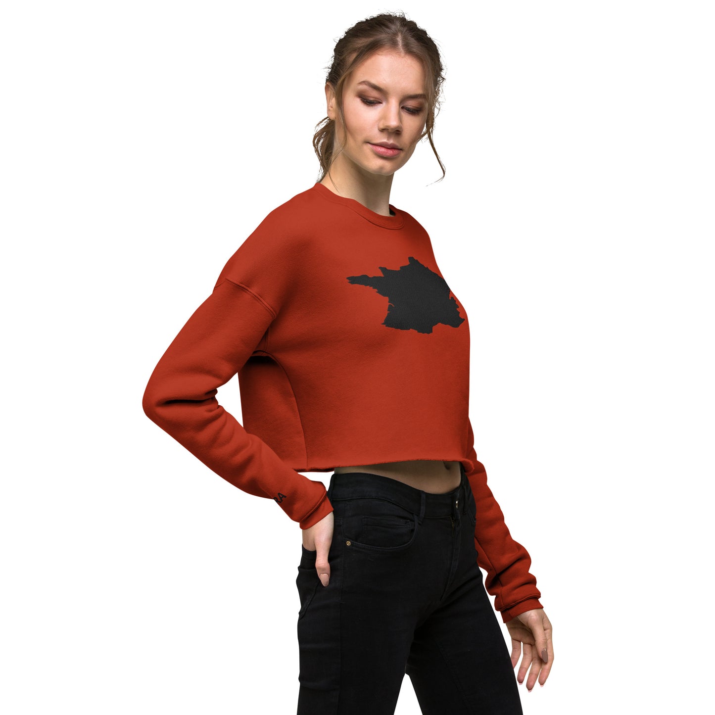 France Crop Sweatshirt (Embroidered)