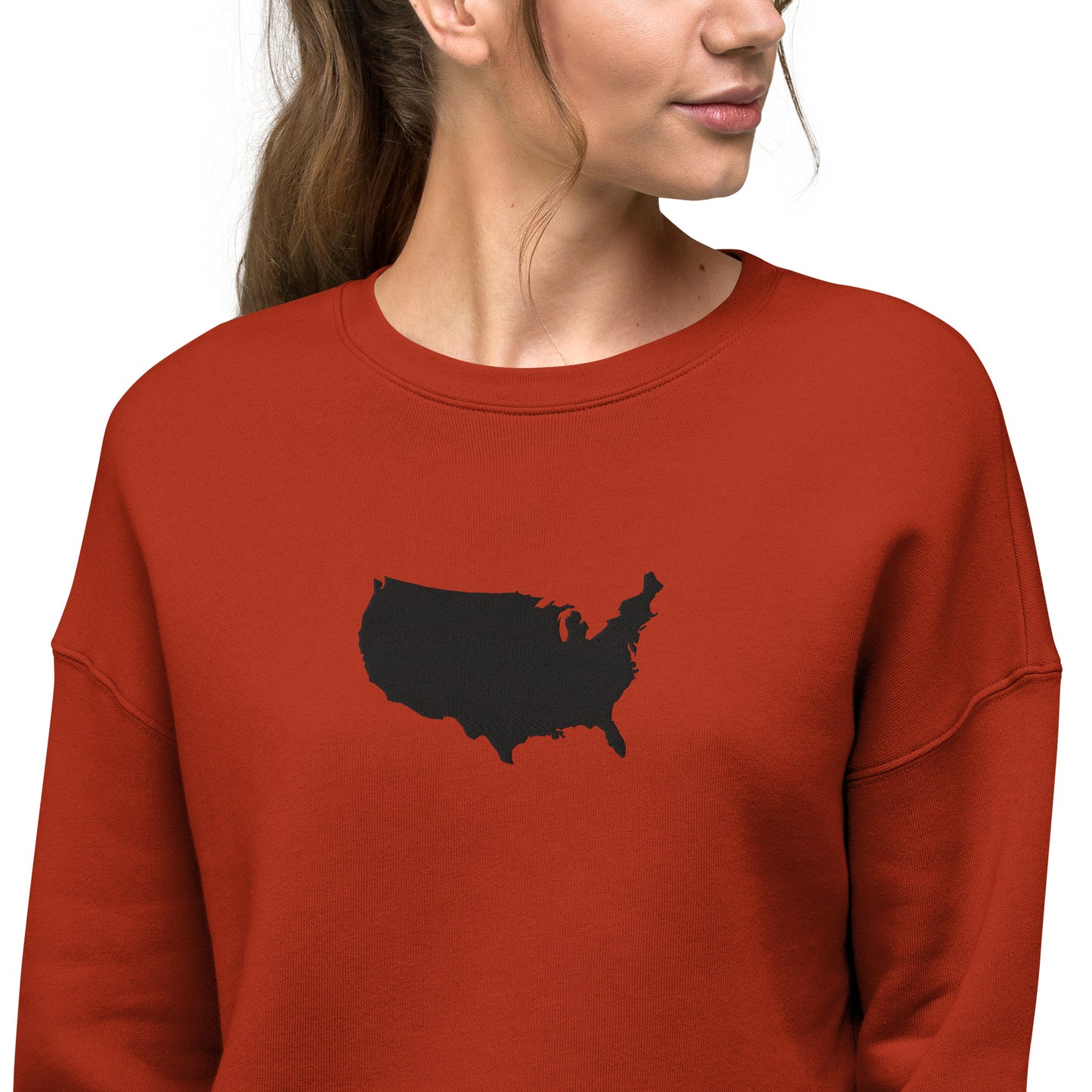 United States of America Crop Sweatshirt (Embroidered)