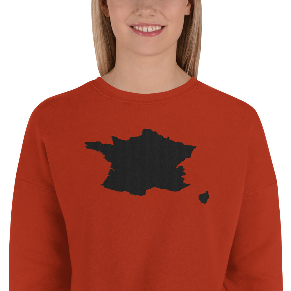 France Crop Sweatshirt (Embroidered)