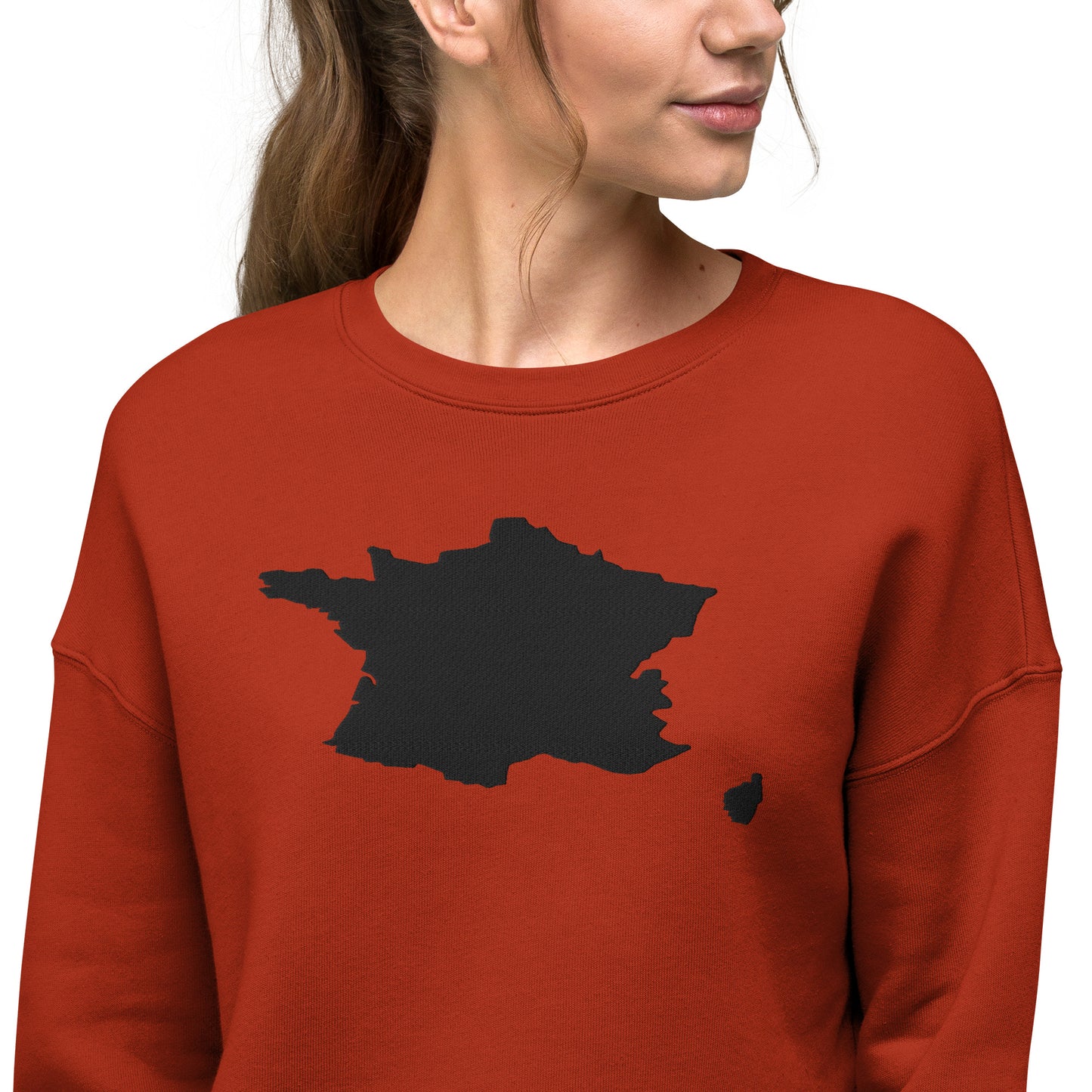 France Crop Sweatshirt (Embroidered)