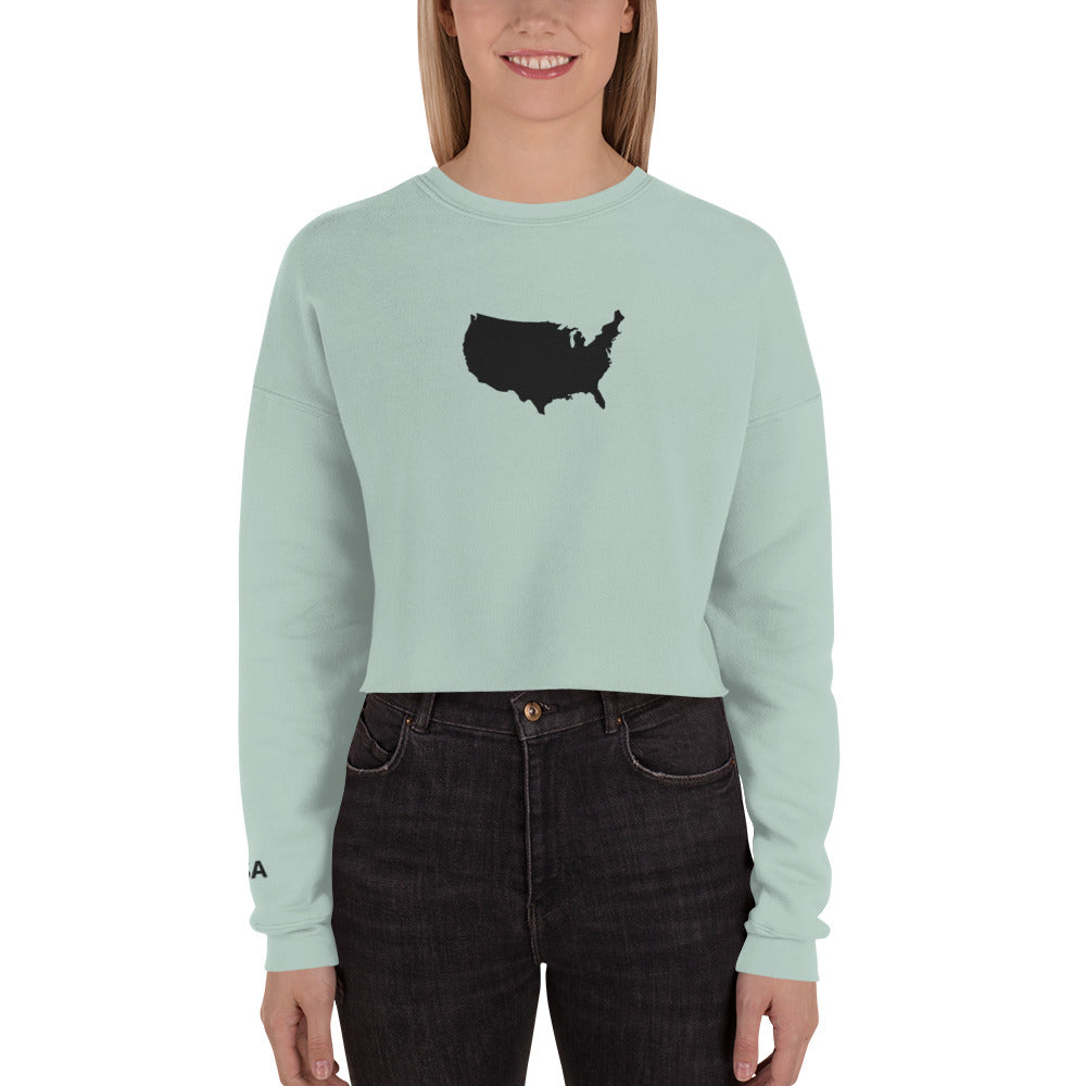 United States of America Crop Sweatshirt (Embroidered)