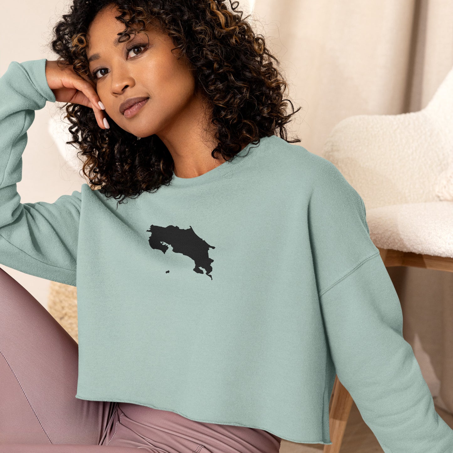 Costa Rica Crop Sweatshirt (Embroidered)