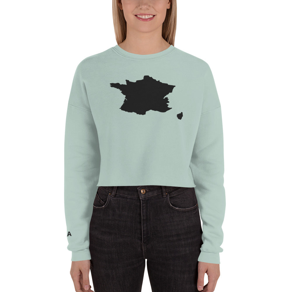 France Crop Sweatshirt (Embroidered)