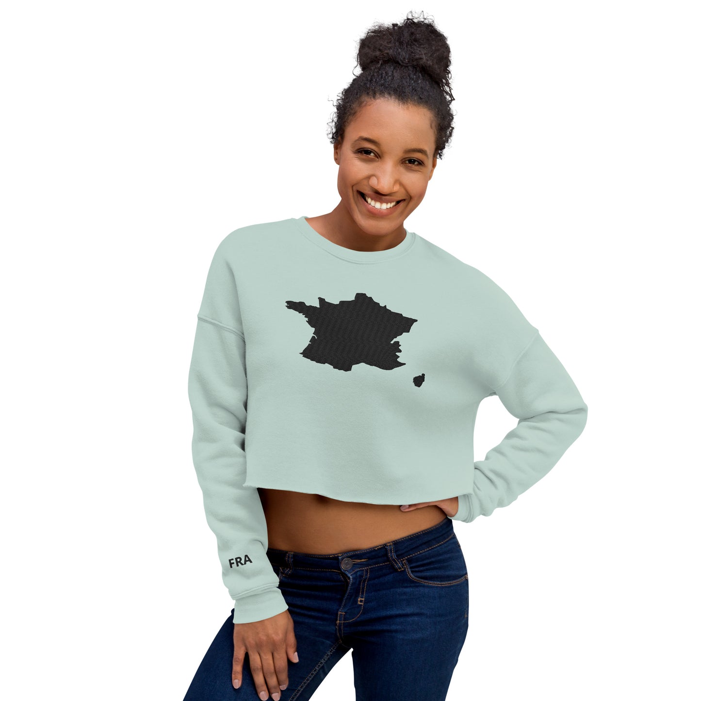 France Crop Sweatshirt (Embroidered)