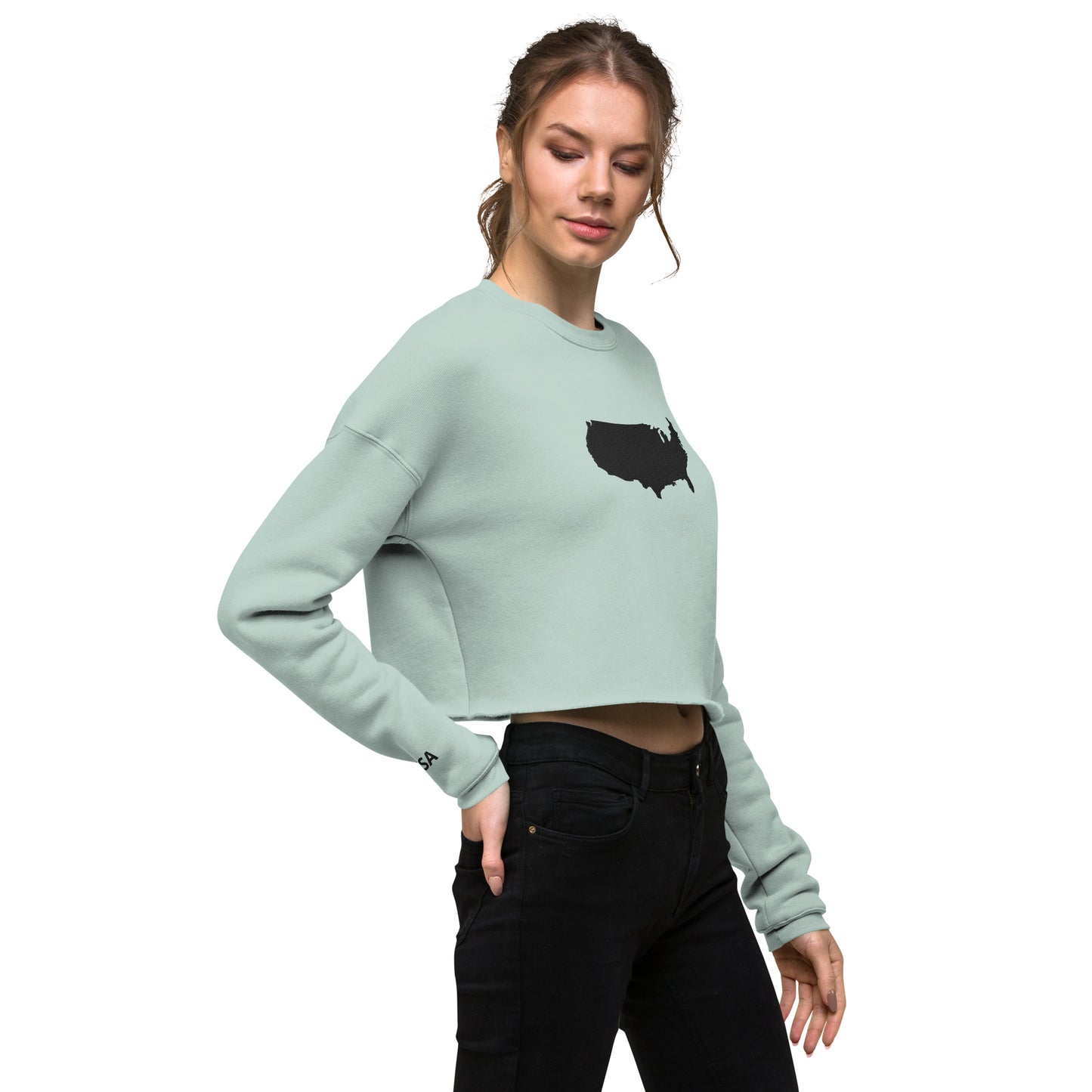 United States of America Crop Sweatshirt (Embroidered)