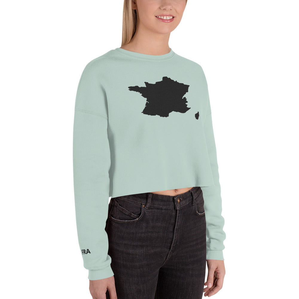 France Crop Sweatshirt (Embroidered)