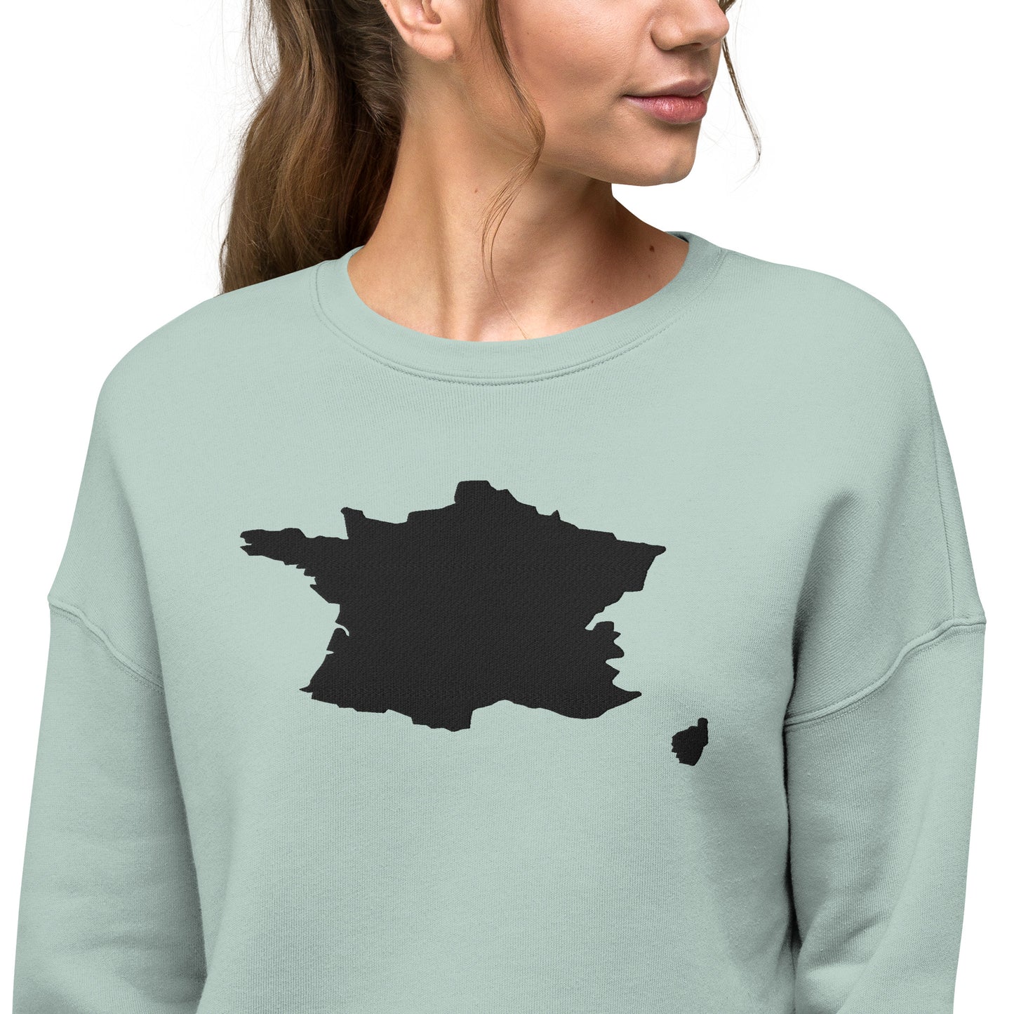 France Crop Sweatshirt (Embroidered)