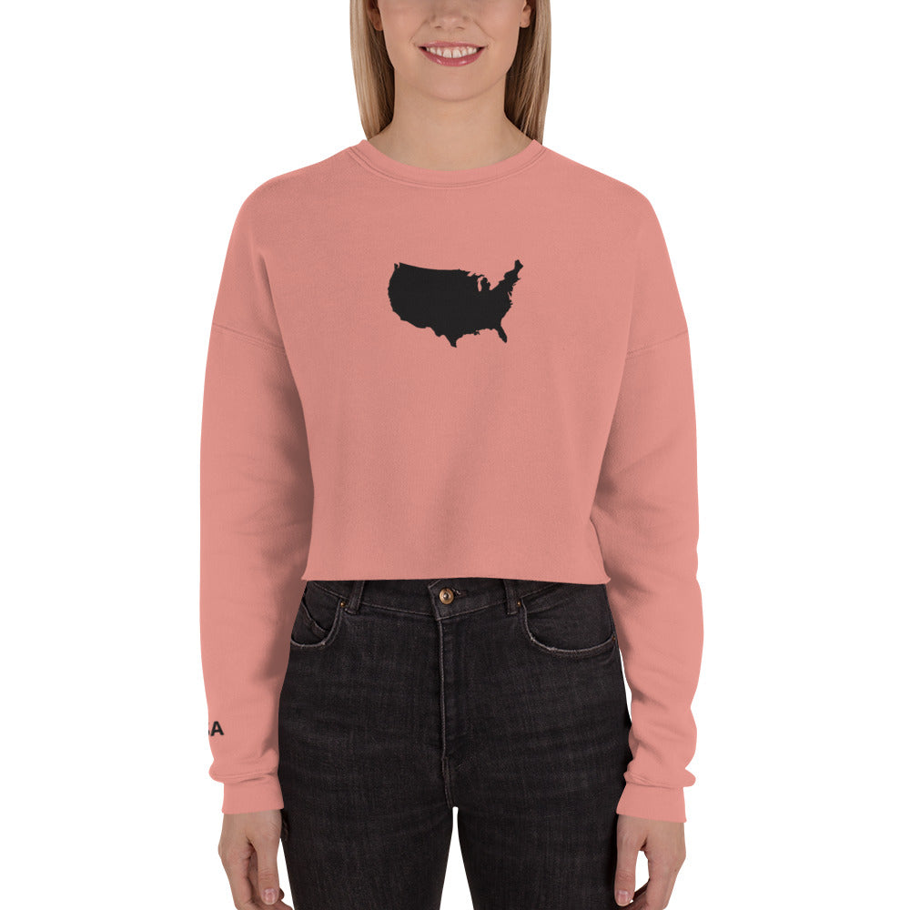 United States of America Crop Sweatshirt (Embroidered)