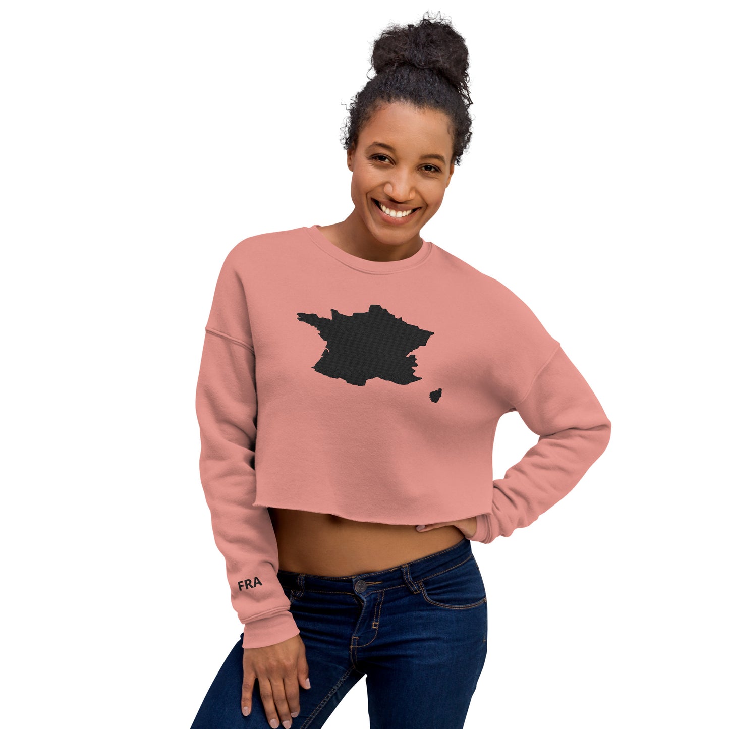 France Crop Sweatshirt (Embroidered)