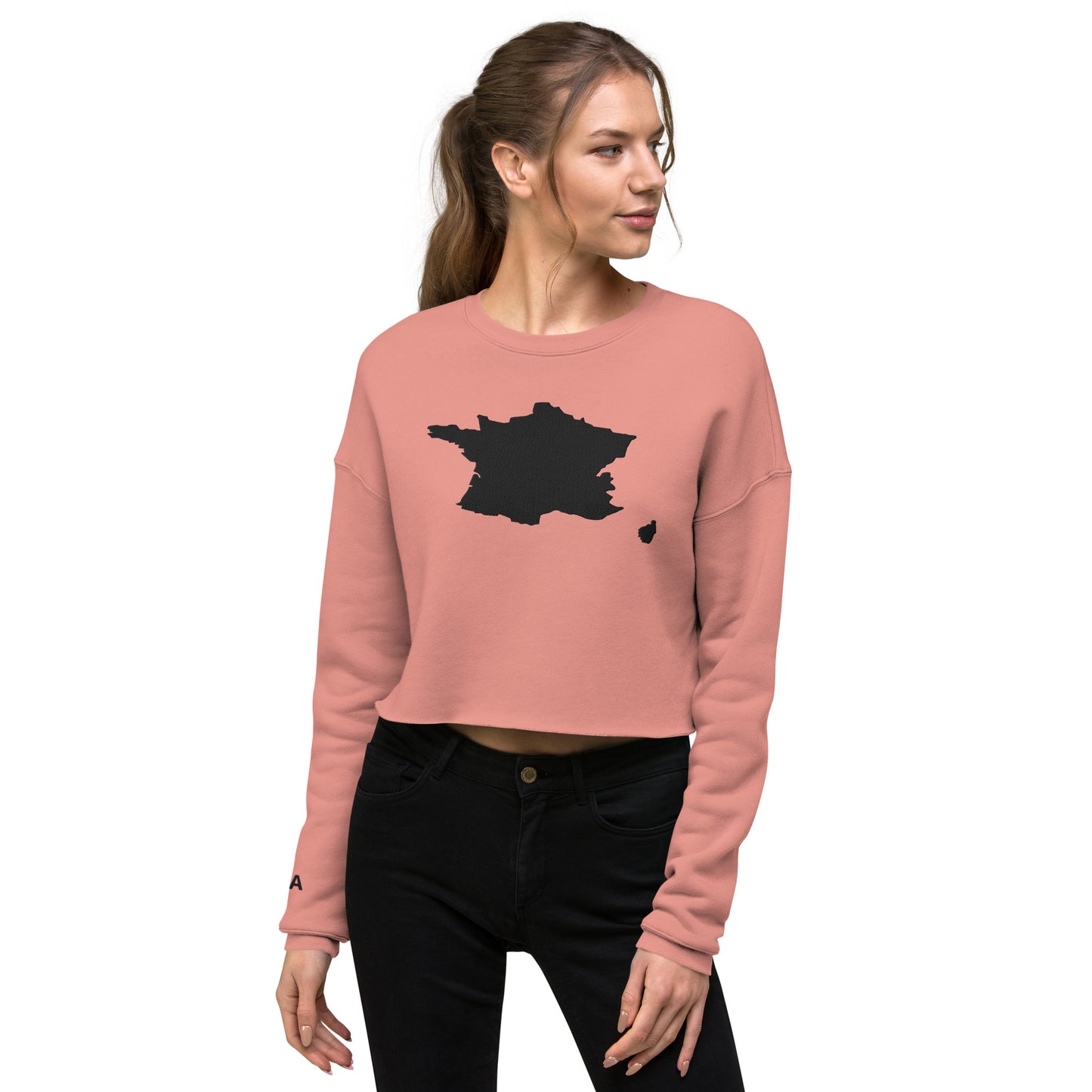 France Crop Sweatshirt (Embroidered)