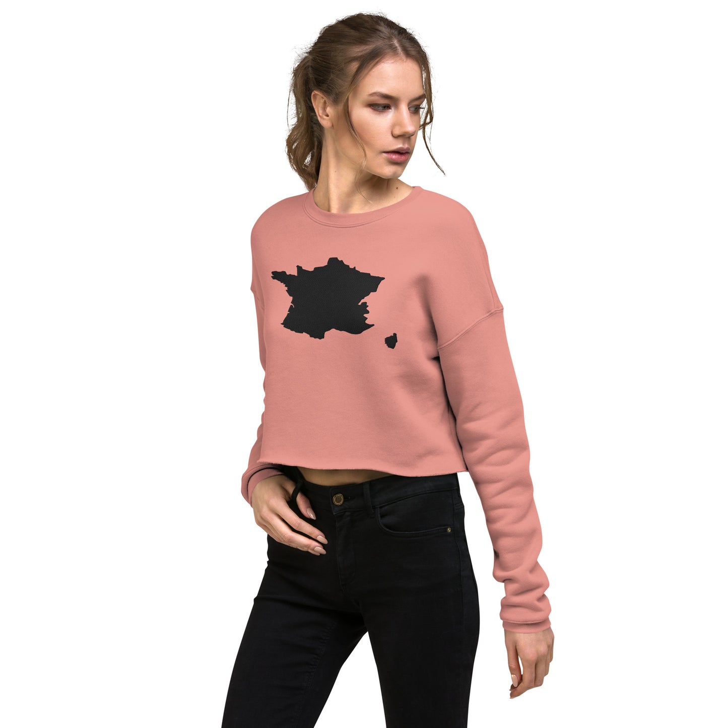 France Crop Sweatshirt (Embroidered)