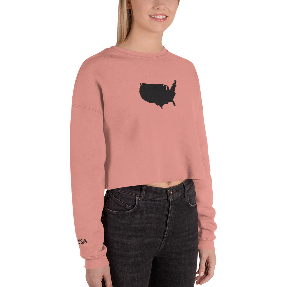 United States of America Crop Sweatshirt (Embroidered)