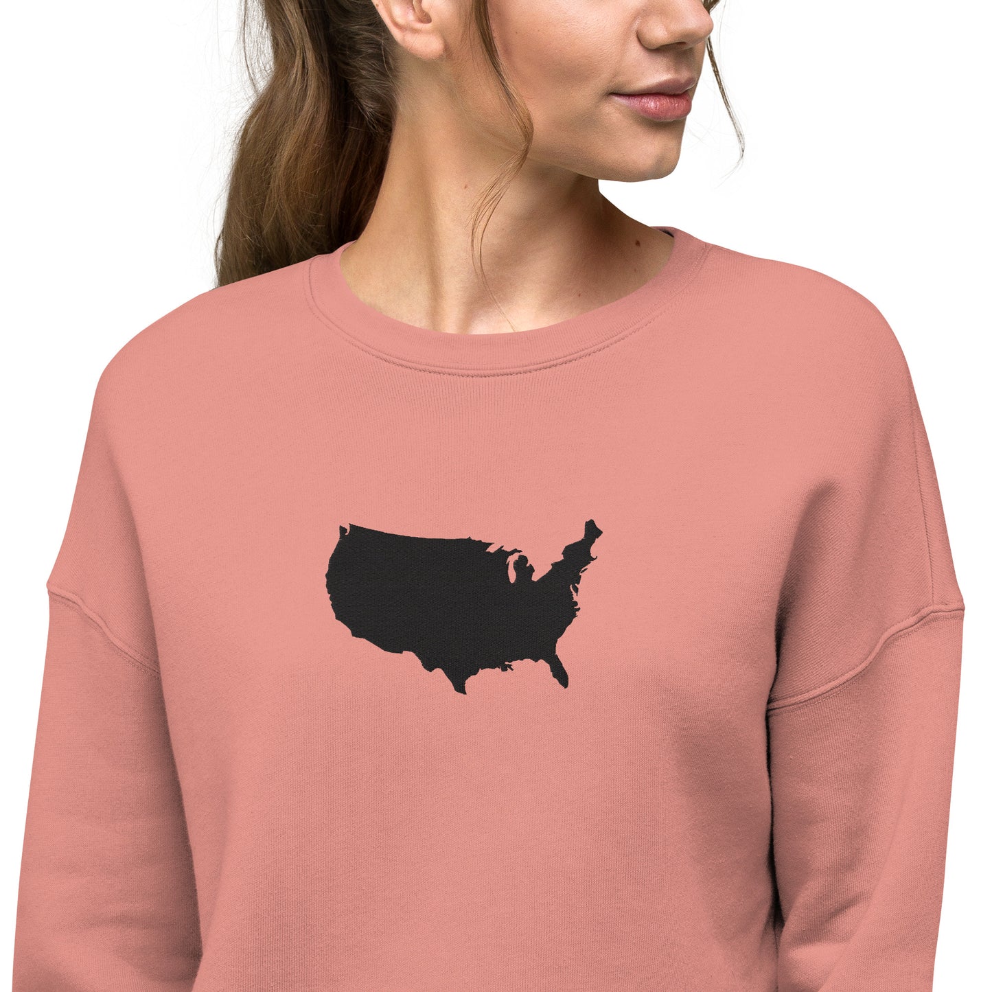 United States of America Crop Sweatshirt (Embroidered)