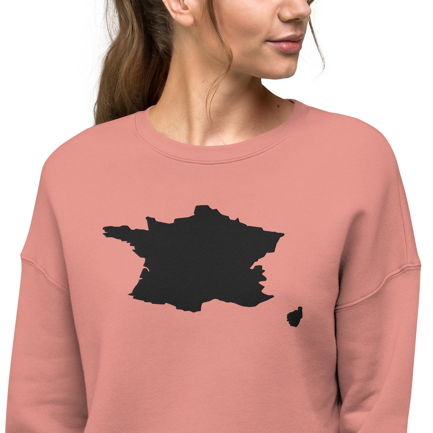 France Crop Sweatshirt (Embroidered)
