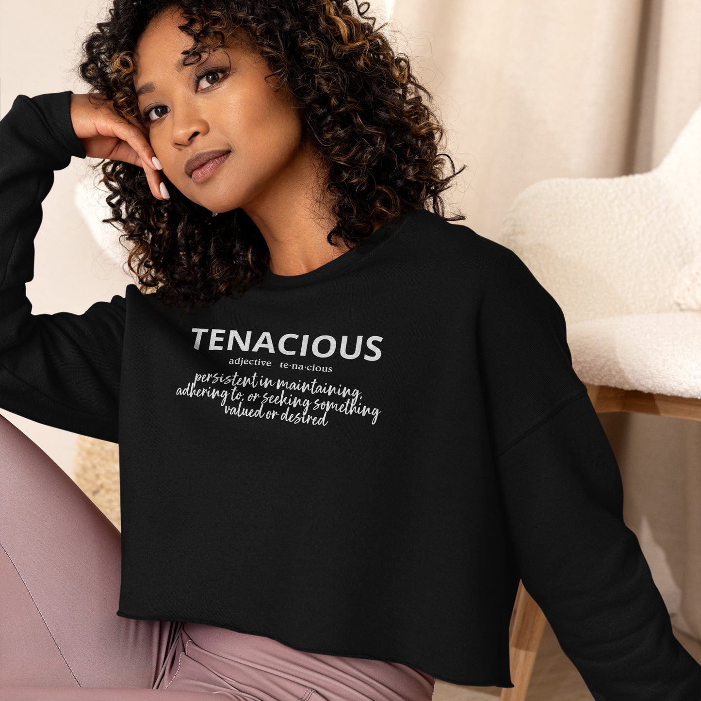 Tenacious Crop Sweatshirt (Embroidered)