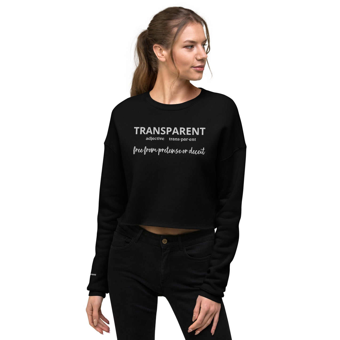 Transparent Crop Sweatshirt (Embroidered)