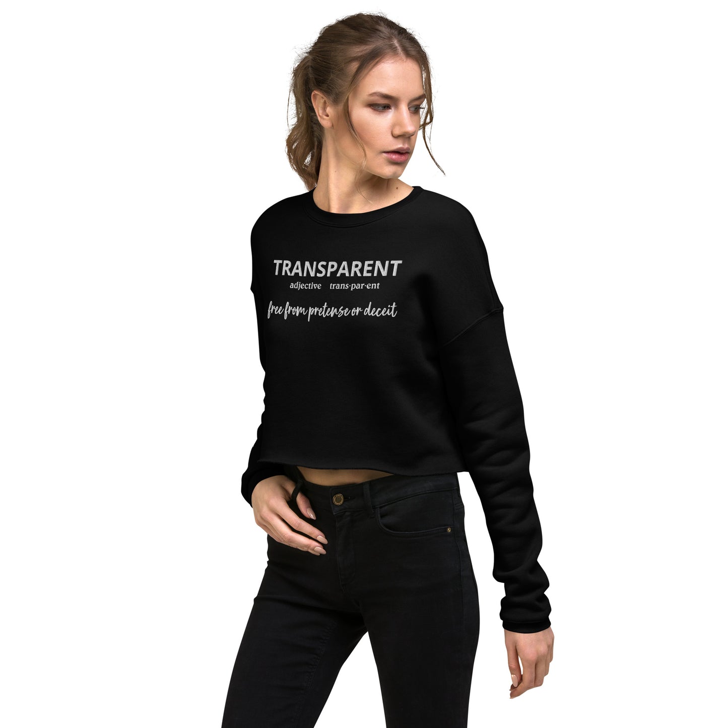 Transparent Crop Sweatshirt (Embroidered)