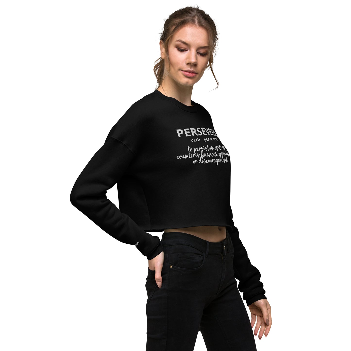 Persevere Crop Sweatshirt (Embroidered)