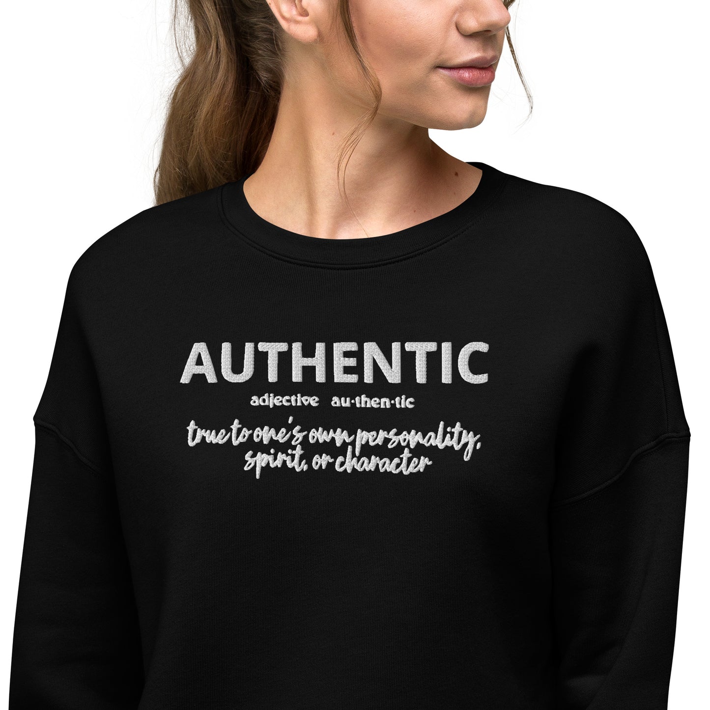 Authentic Crop Sweatshirt (Embroidered)