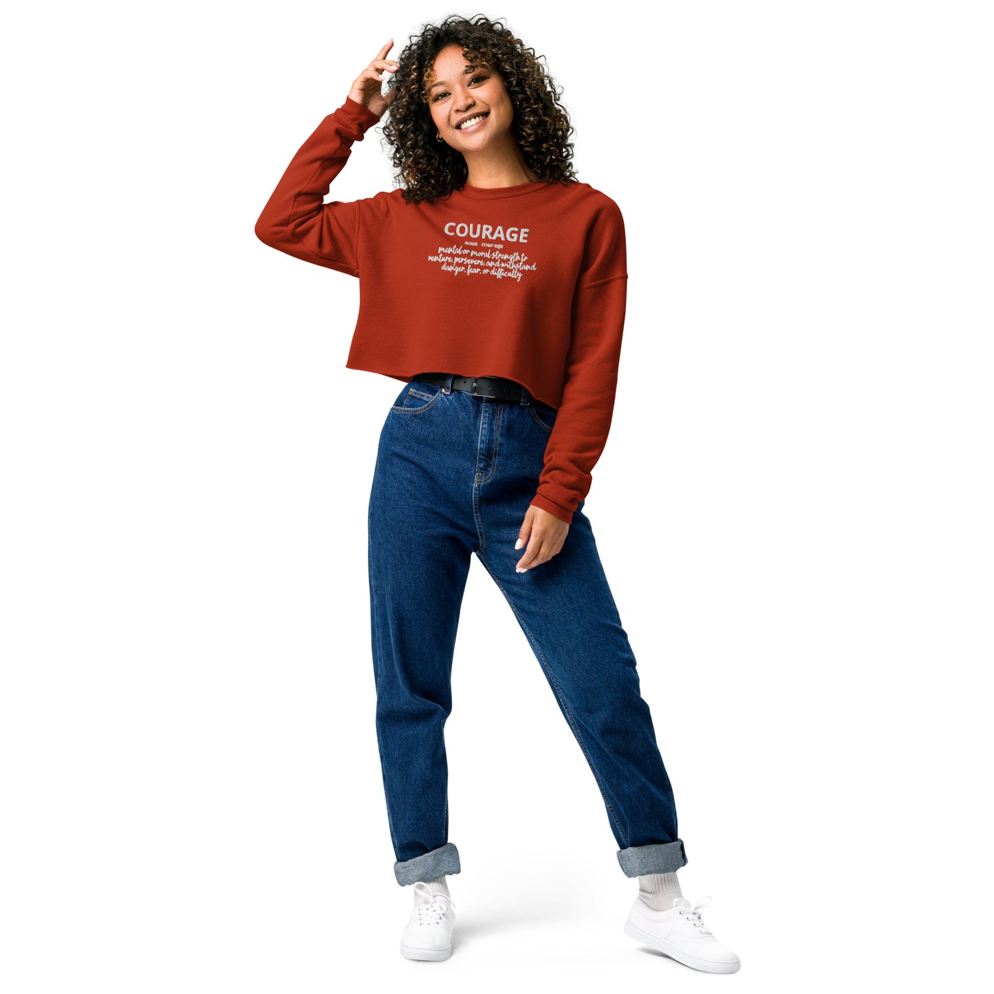 Courage Crop Sweatshirt (Embroidered)