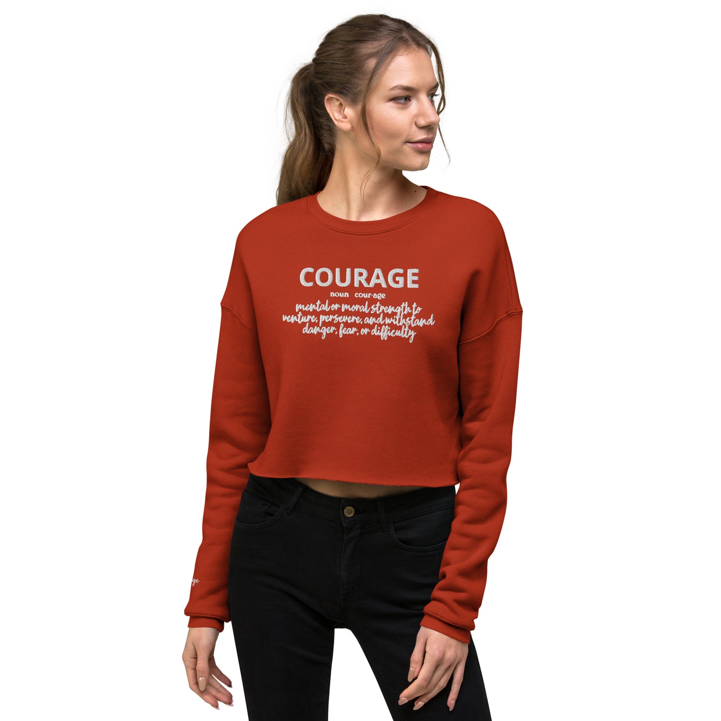 Courage Crop Sweatshirt (Embroidered)