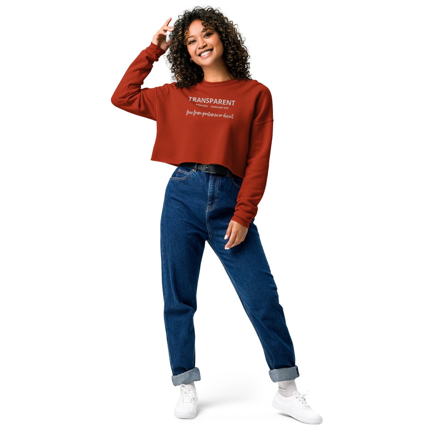 Transparent Crop Sweatshirt (Embroidered)