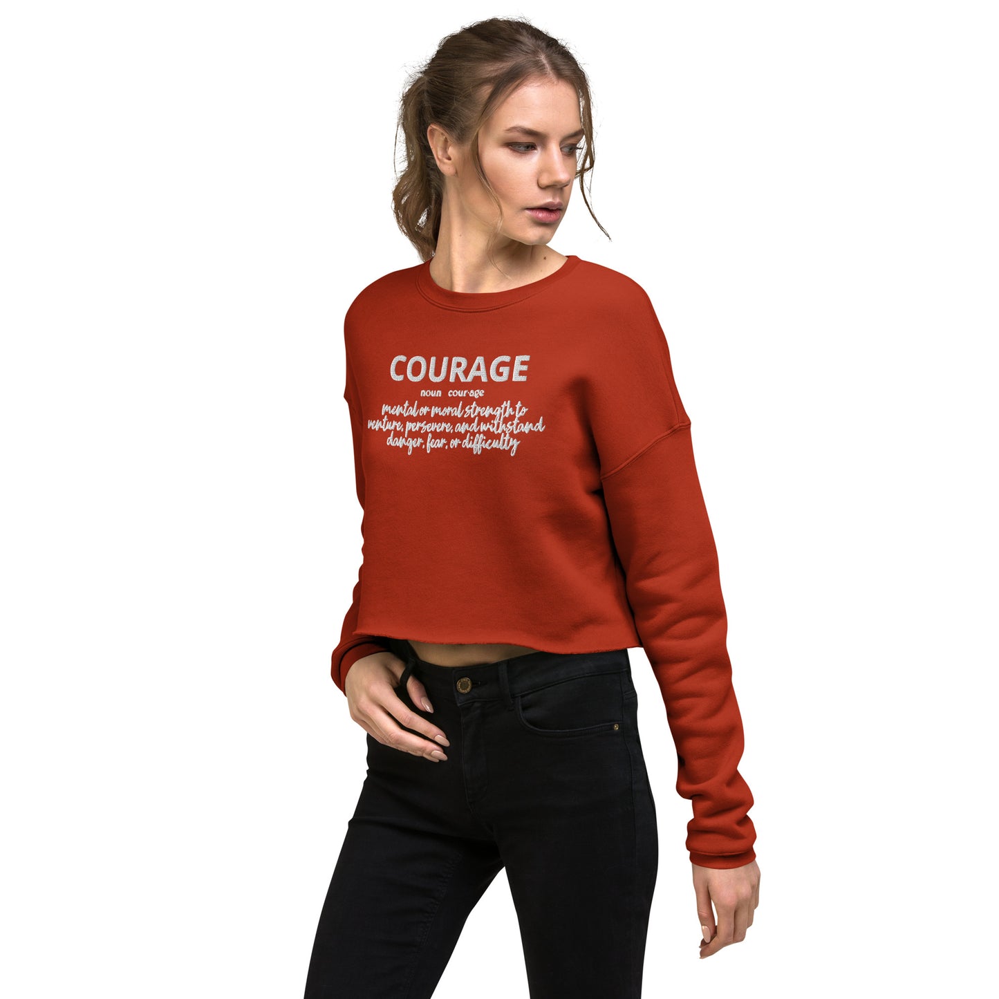 Courage Crop Sweatshirt (Embroidered)