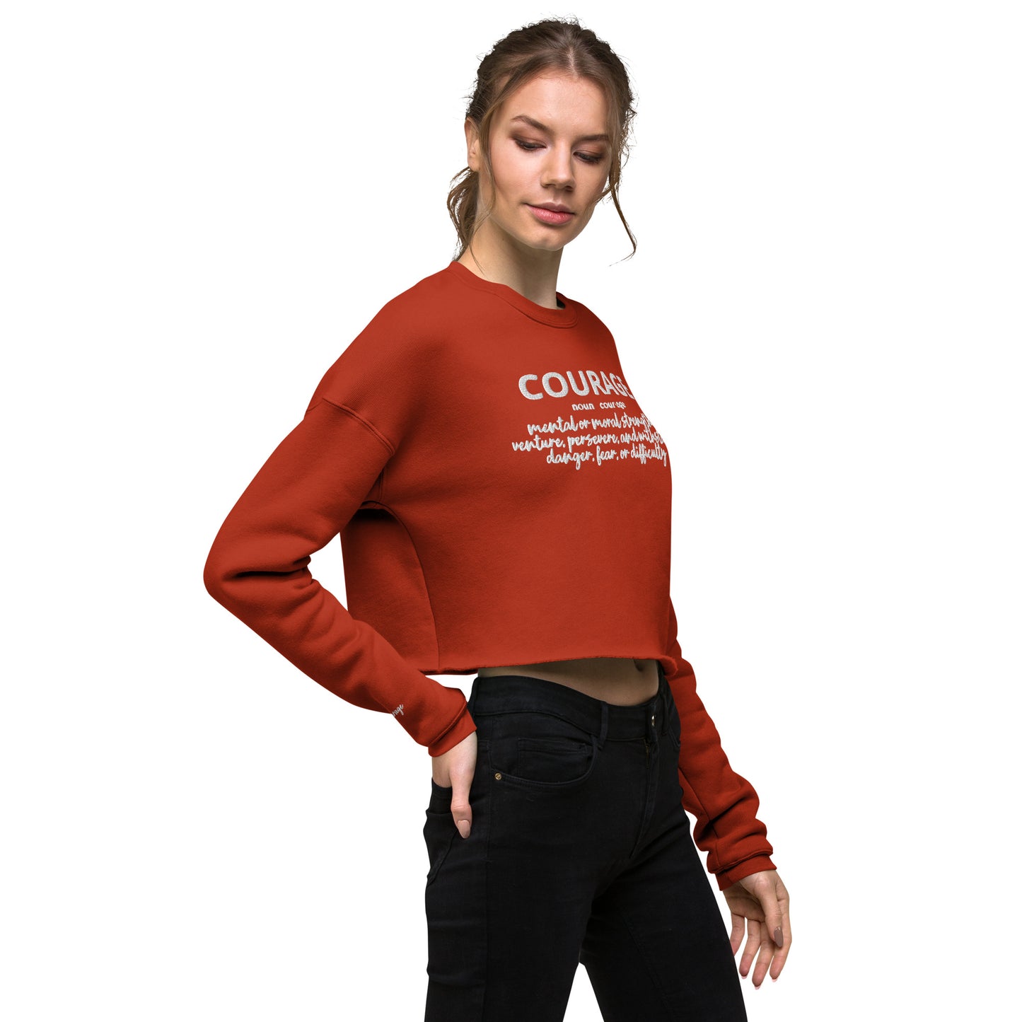 Courage Crop Sweatshirt (Embroidered)