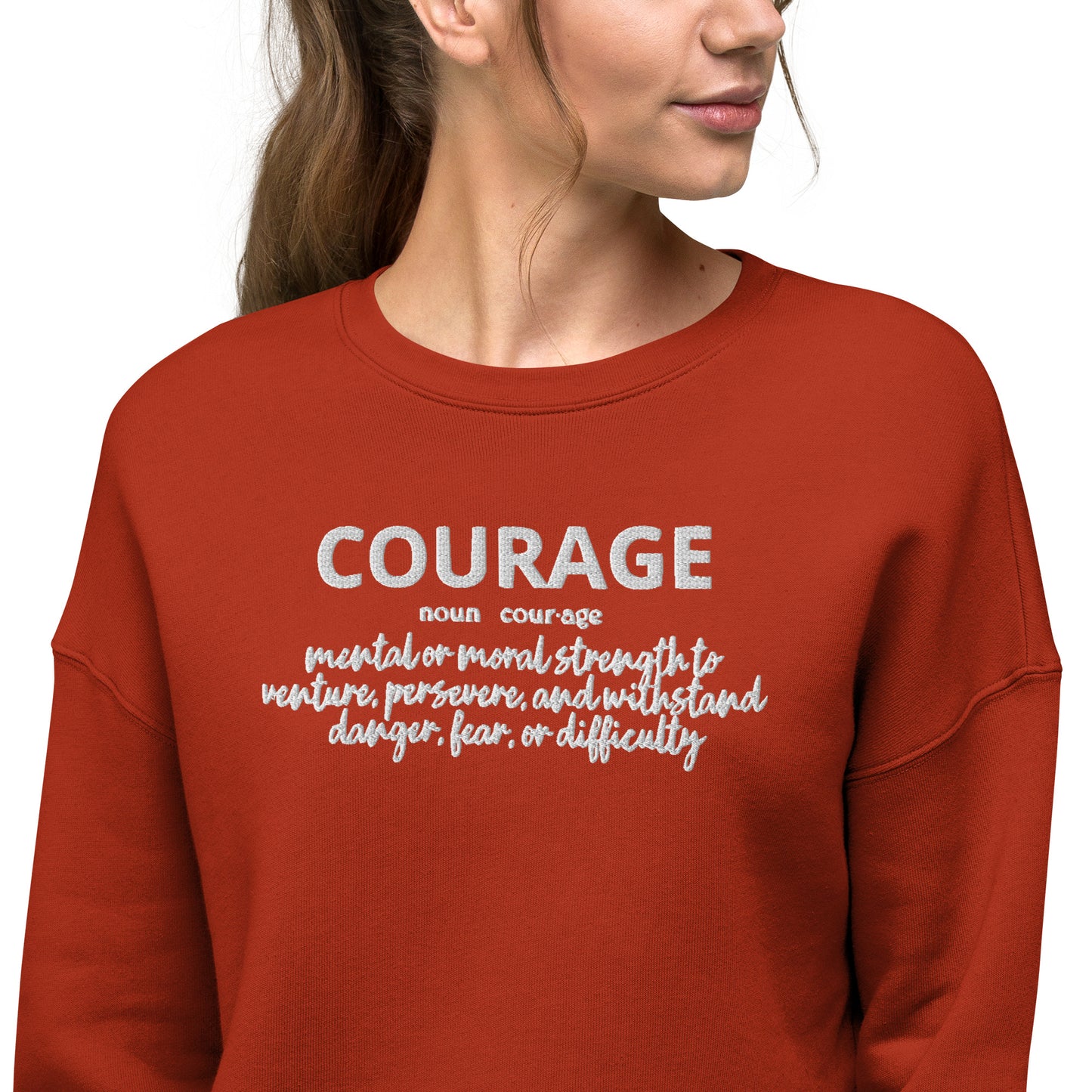 Courage Crop Sweatshirt (Embroidered)