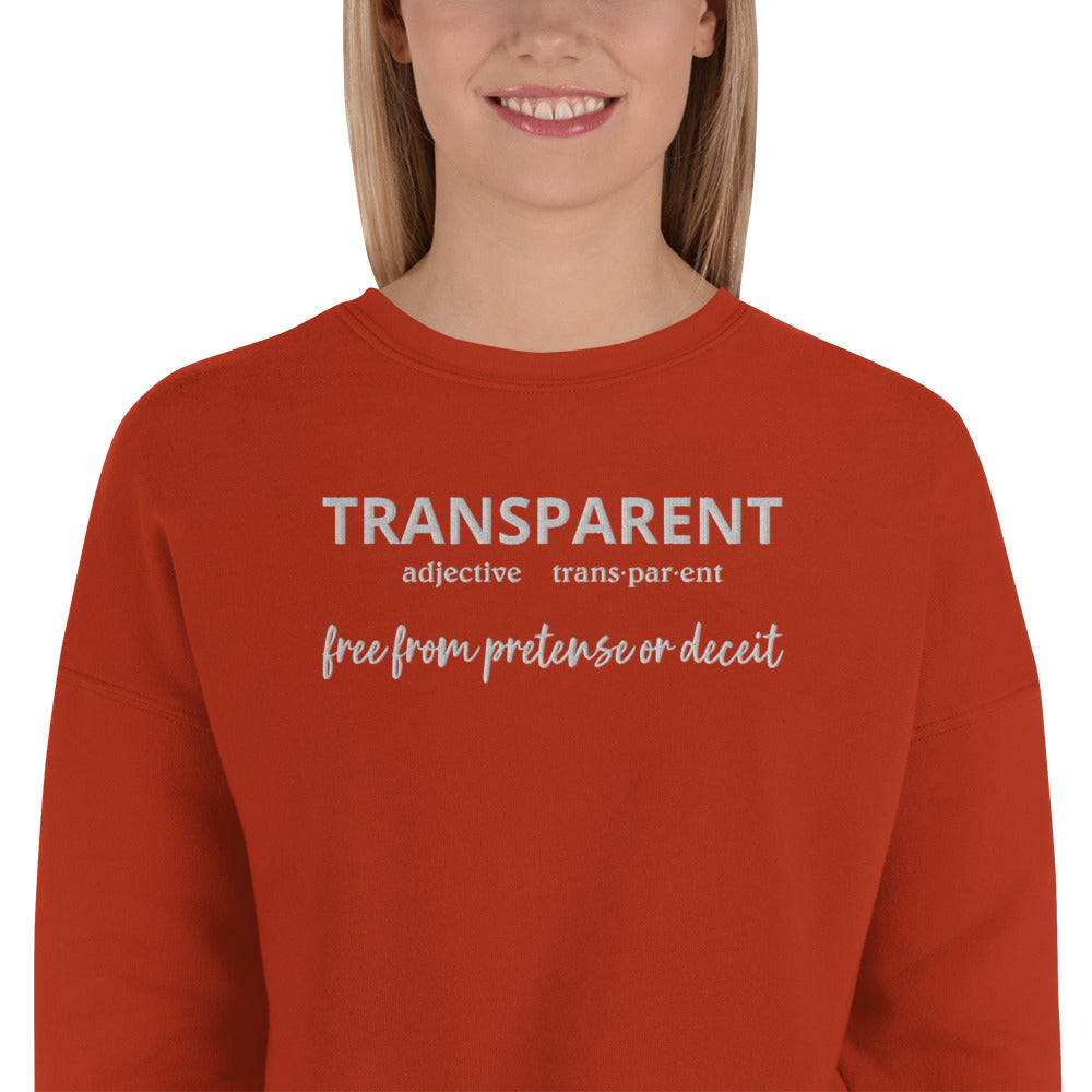 Transparent Crop Sweatshirt (Embroidered)