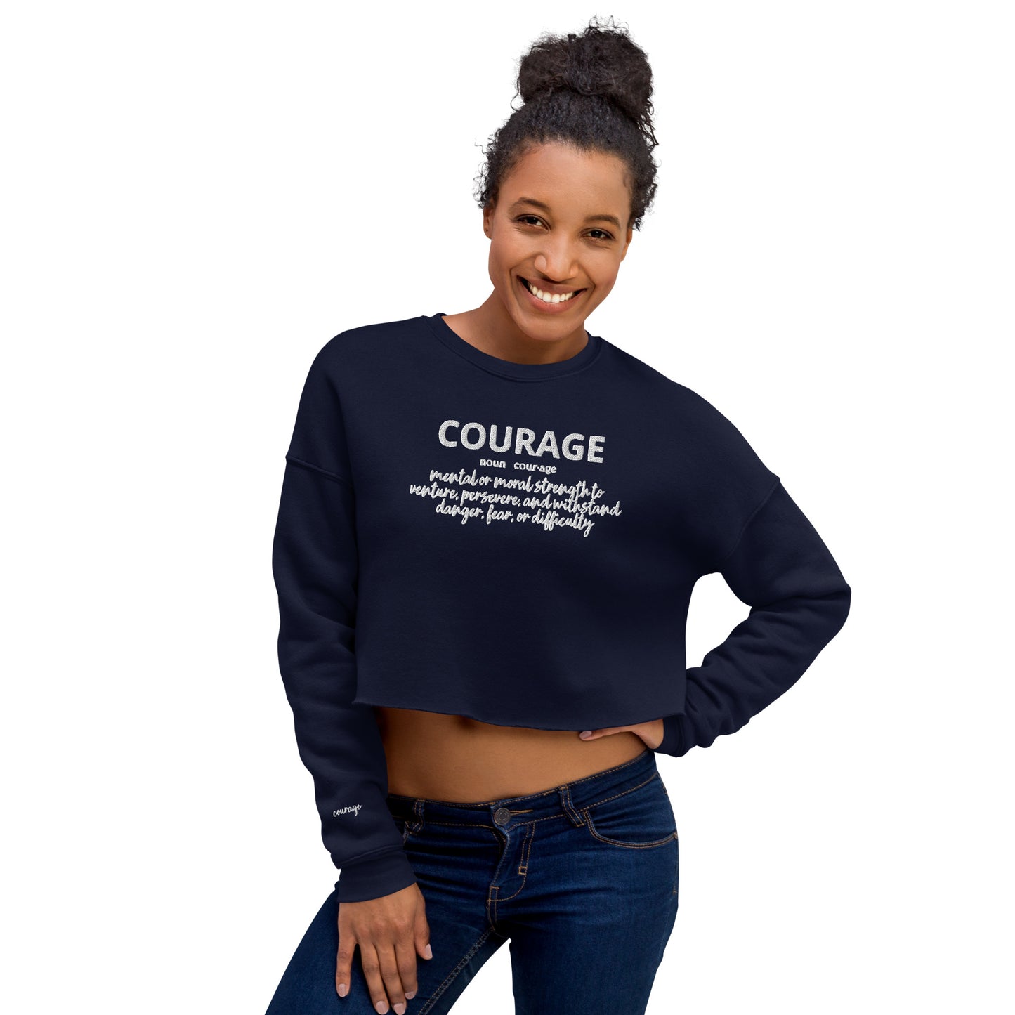 Courage Crop Sweatshirt (Embroidered)