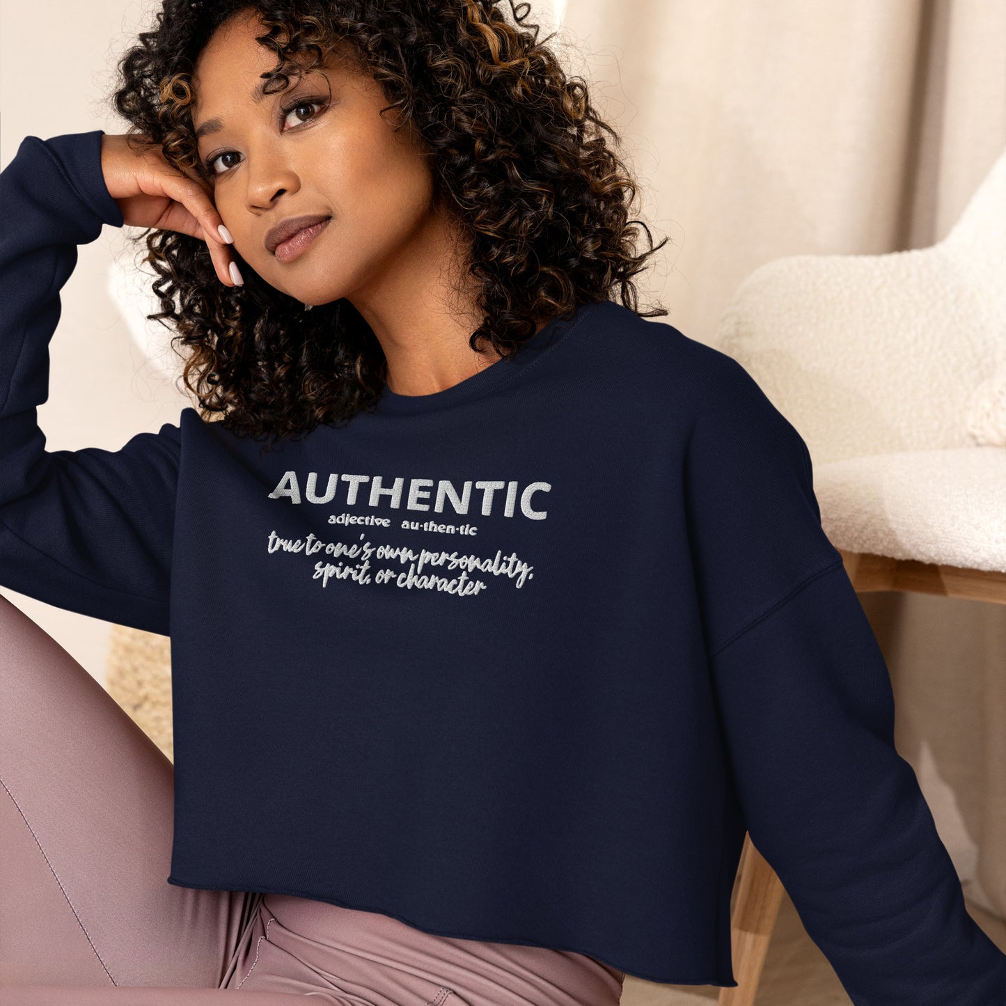 Authentic Crop Sweatshirt (Embroidered)